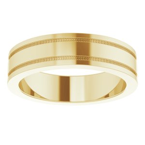Milgrain Grooved Comfort-Fit Flat Band