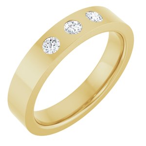 Gypsy-Set Three-Stone Comfort-Fit Flat Band