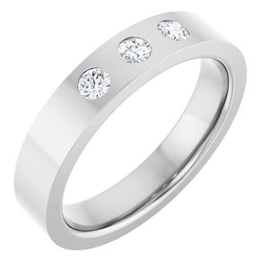 Gypsy-Set Three-Stone Comfort-Fit Flat Band
