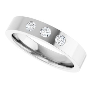 Gypsy-Set Three-Stone Comfort-Fit Flat Band