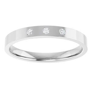 Gypsy-Set Three-Stone Comfort-Fit Flat Band