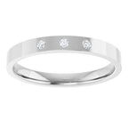 Gypsy-Set Three-Stone Comfort-Fit Flat Band
