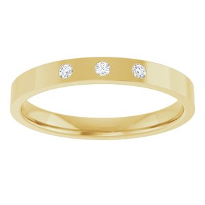Gypsy-Set Three-Stone Comfort-Fit Flat Band