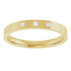 Gypsy-Set Three-Stone Comfort-Fit Flat Band