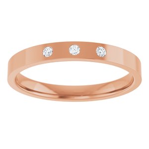 Gypsy-Set Three-Stone Comfort-Fit Flat Band