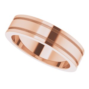 Milgrain Grooved Comfort-Fit Flat Band