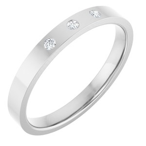 Gypsy-Set Three-Stone Comfort-Fit Flat Band