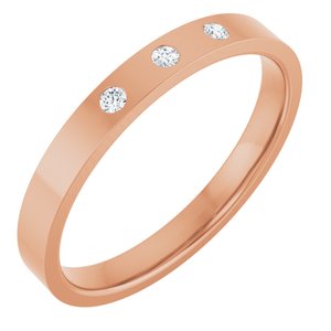 Gypsy-Set Three-Stone Comfort-Fit Flat Band