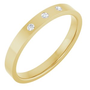 Gypsy-Set Three-Stone Comfort-Fit Flat Band