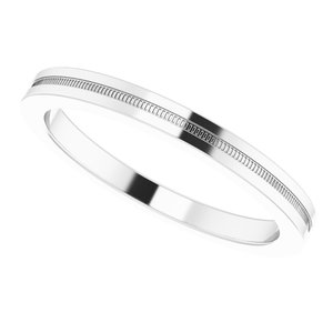 Milgrain Grooved Comfort-Fit Flat Band