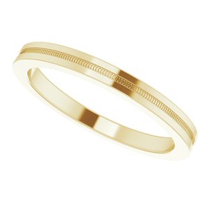 Milgrain Grooved Comfort-Fit Flat Band