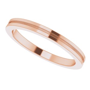 Milgrain Grooved Comfort-Fit Flat Band