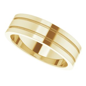 Milgrain Grooved Comfort-Fit Flat Band