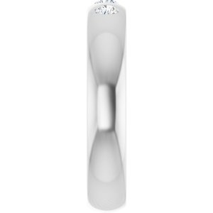 Three-Stone Comfort-Fit Half Round Band