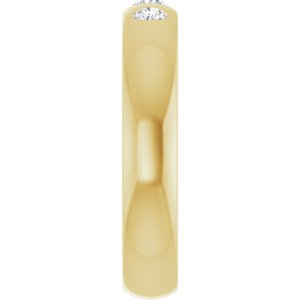 Three-Stone Comfort-Fit Half Round Band