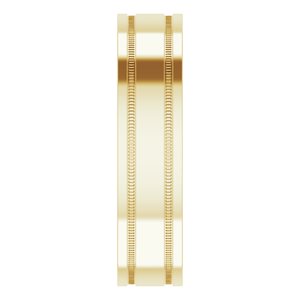 Milgrain Grooved Comfort-Fit Flat Band