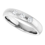 Three-Stone Comfort-Fit Half Round Band
