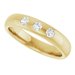 Three-Stone Comfort-Fit Half Round Band