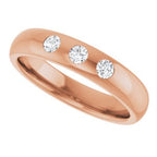 Three-Stone Comfort-Fit Half Round Band