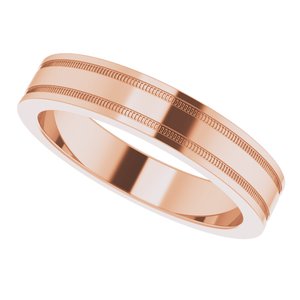 Milgrain Grooved Comfort-Fit Flat Band