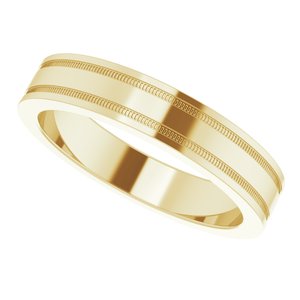 Milgrain Grooved Comfort-Fit Flat Band