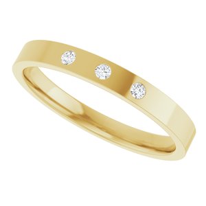Gypsy-Set Three-Stone Comfort-Fit Flat Band