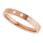 Gypsy-Set Three-Stone Comfort-Fit Flat Band