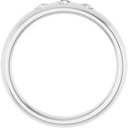 Three-Stone Comfort-Fit Half Round Band