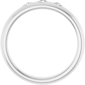 Three-Stone Comfort-Fit Half Round Band