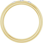 Three-Stone Comfort-Fit Half Round Band