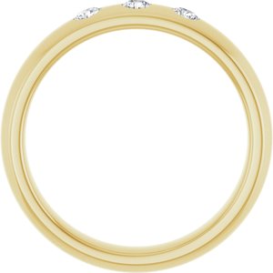 Three-Stone Comfort-Fit Half Round Band