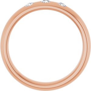 Three-Stone Comfort-Fit Half Round Band
