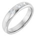 Three-Stone Comfort-Fit Half Round Band