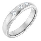 Three-Stone Comfort-Fit Half Round Band