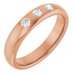 Three-Stone Comfort-Fit Half Round Band