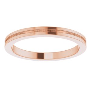 Milgrain Grooved Comfort-Fit Flat Band