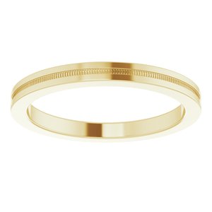 Milgrain Grooved Comfort-Fit Flat Band