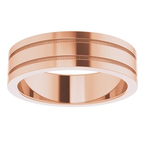 Milgrain Grooved Comfort-Fit Flat Band