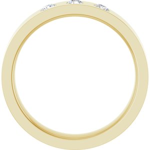 Gypsy-Set Three-Stone Comfort-Fit Flat Band