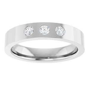 Gypsy-Set Three-Stone Comfort-Fit Flat Band