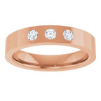 Gypsy-Set Three-Stone Comfort-Fit Flat Band