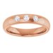 Three-Stone Comfort-Fit Half Round Band