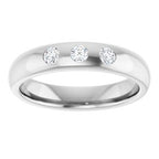 Three-Stone Comfort-Fit Half Round Band