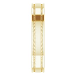Milgrain Grooved Comfort-Fit Flat Band