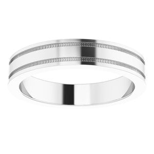 Milgrain Grooved Comfort-Fit Flat Band