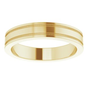 Milgrain Grooved Comfort-Fit Flat Band