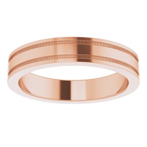 Milgrain Grooved Comfort-Fit Flat Band