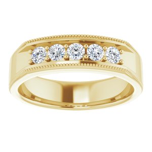 Five-Stone Milgrain Band