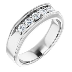 Five-Stone Milgrain Band