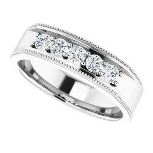 Five-Stone Milgrain Band